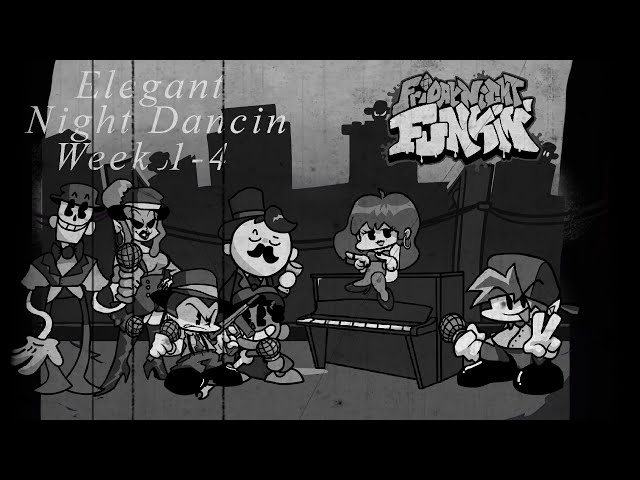 Old Cartoon Style 1930s! | Friday Night Funkin Mod Showcase Elegant Night Dancing (Week 1-4)