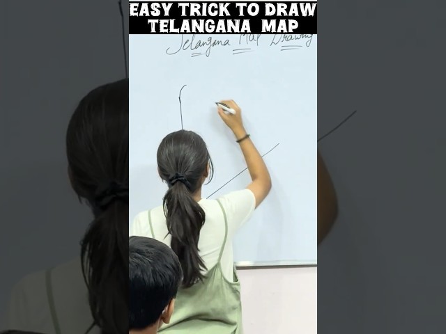 Easy trick to draw Telangana map #funlearning #education #sscboard #socialstudiesclass10