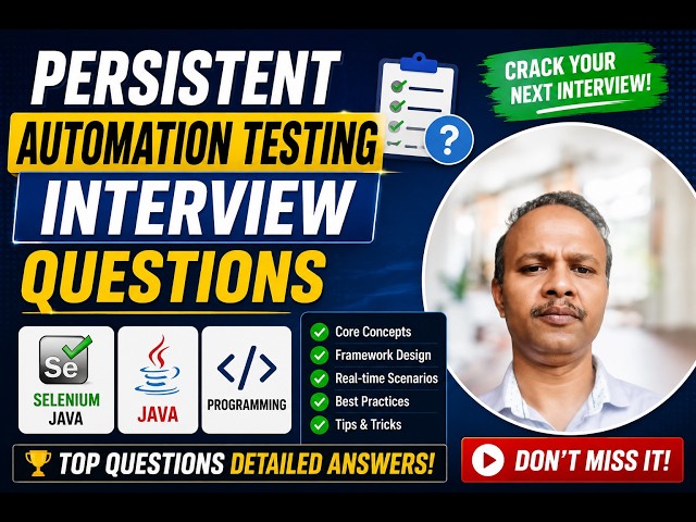 persistent automation testing interview questions | Selected  | #seleniumjava | #programming