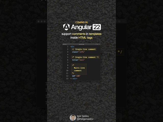 Angular 22: Comments in Templates! #angular22 #angular