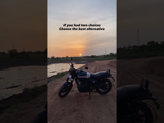A bike ride towards my wish lists #bike #sunset #nature #royalenfield