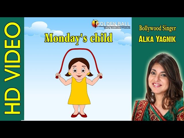 Monday's Child Rhyme | Days Of Week Songs For Children | Preschool Learning Videos For Kids