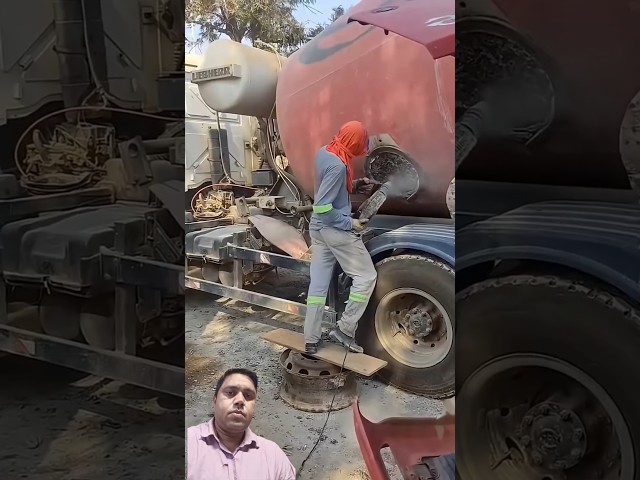 Inside a Concrete Mixer Is More Dangerous Than Driving It! ⚠️🚧 #shorts