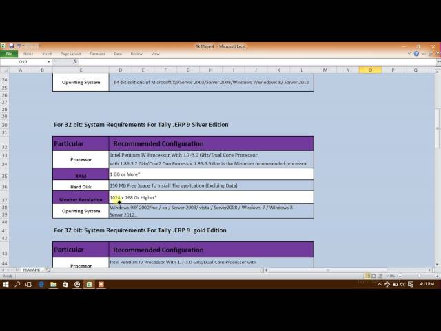 tally erp 9 requairment (RK Mayank)