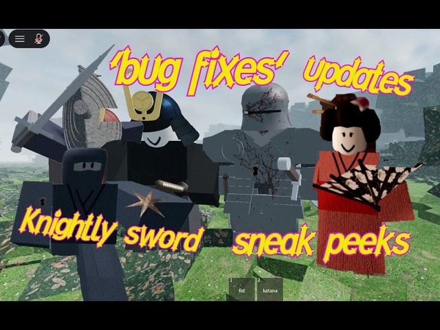 'bug fixes', new Samurai & Ronin game, arming sword, Hachishaku, updates & sneak peeks, Roblox