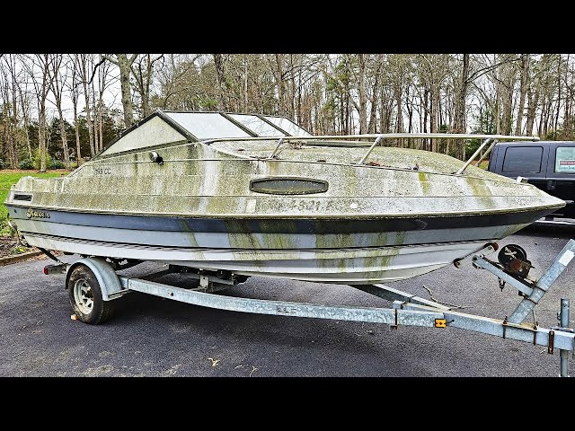 Junky Boat Sitting For Years Will It Run? RAVEN 195 - NNKH