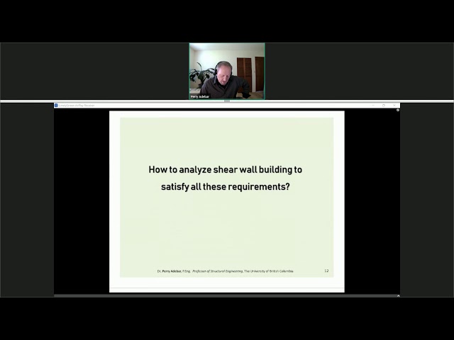 ISM 2020 - Perry Adebar on analysis and design of concrete shear wall buildings below plastic hinge