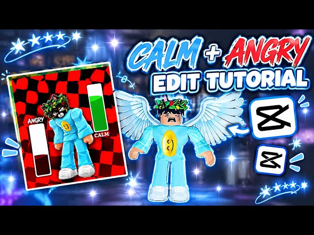 Tutorial for the Calm and Angry trend. (EASY AND SIMPLE) #roblox #capcut #tutorial