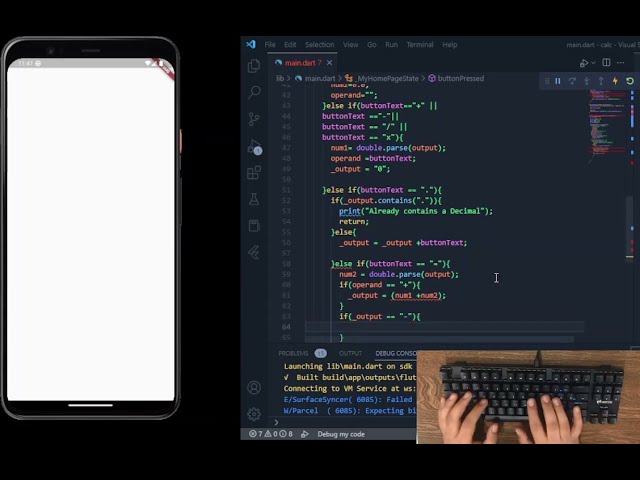 ASMR Programming - coding Calculator with flutter - No Talking