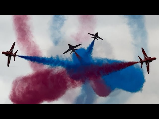 RAF the Red Arrows display at Royal Air Tattoo 2024