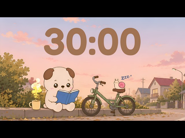 30 Minute Timer 🐶 Cozy Lofi for Study & Focus (Classroom Screen)