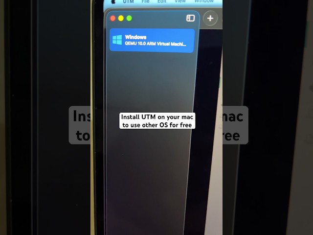 Install UTM on your Mac to use other OS for free | windows on MacBook | #shorts #mac #windows