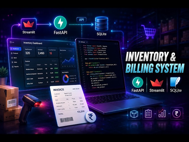 Inventory Management & Billing System | Python FastAPI Project | Streamlit | Sqlite | ORM | Tamil