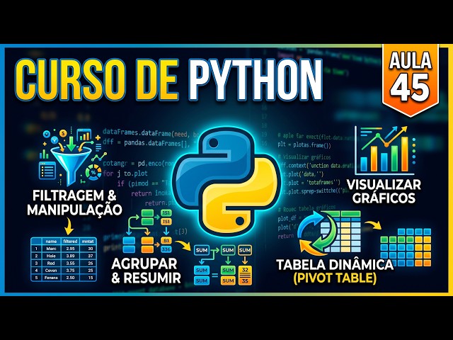 Curso de Python - Aula 45 - Manipulação, Filtragem, Agrupamento, Gráficos e Pivotamento com Pandas