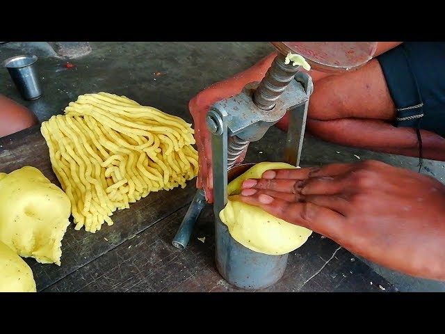 Intresting Street Food Video | Making Chegodi Using Rice Flour | Sticky Rice Rings Making