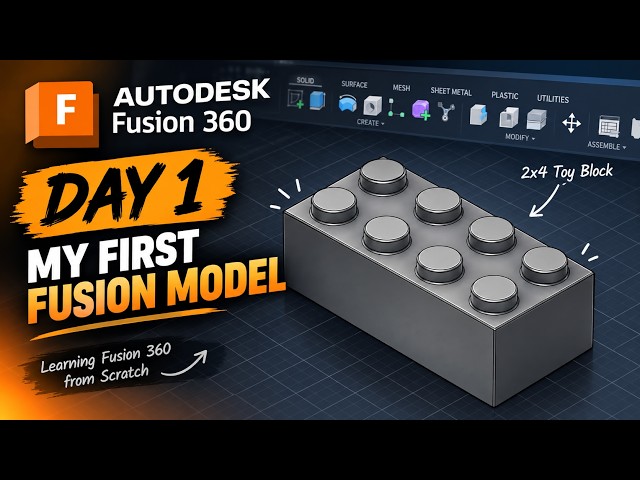 Day 1 – 2x4 Toy Block | Learning Autodesk Fusion from Scratch!