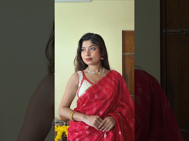 #makeup #eyemakeup #saree #sareelook #sareestyling #sareedraping #bengali #durgapujalook #fashion