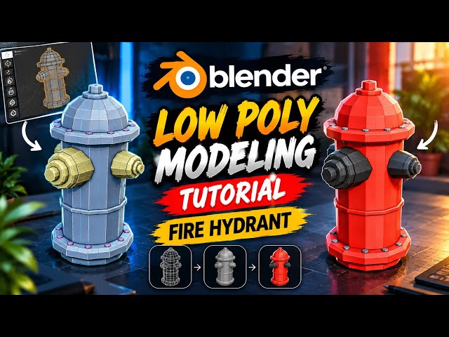 LOW POLY FIRE HYDRANT MODELING ||BLENDER FOR BEGINNER || HOW TO LEARN BLANDER IN HINDI