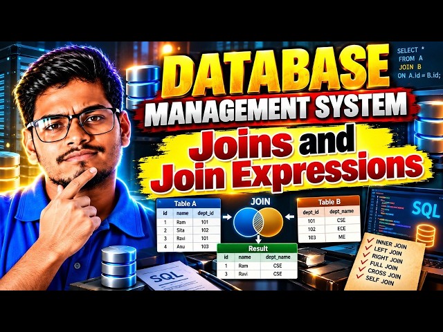 SQL Joins Explained | INNER, LEFT, RIGHT, FULL, CROSS & SELF JOIN | DBMS | Degree Classes