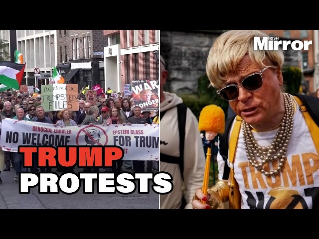 Thousands turn out at Donald Trump protests as Irish government slammed over visit