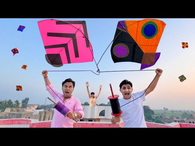 1 Kite Flying With Catching 2 Kite Win Snaks Bottles Lays | 3 Kite Flying 