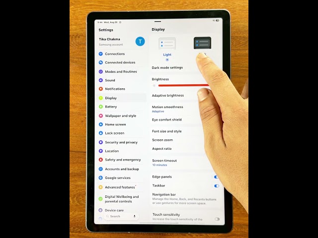 Enable Dark Mode on Galaxy Tab S10 Lite