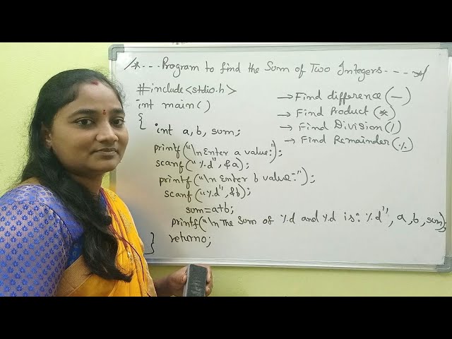 C-Language||Sum Of Two Integers in C||Both In Telugu And English|Telugu ScitTutorials