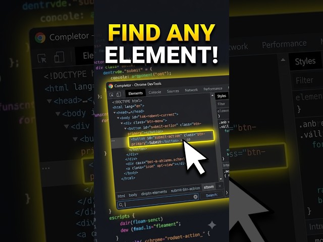 Find Any HTML Element Fast in DevTools 🔍 #shorts