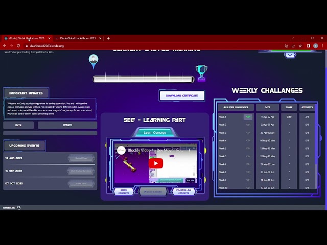 ICode Global Hackathon   Weekly Challenges