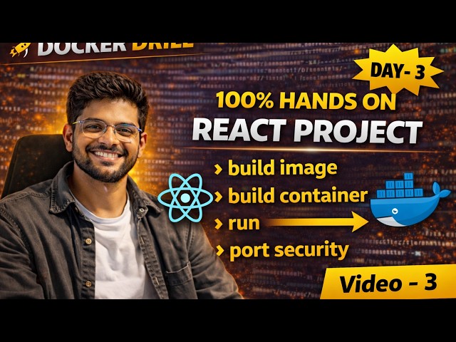 Live Docker Drill Day-3 🔥 | Build & Deploy React App with Docker (End-to-End Project) | Real DevOps