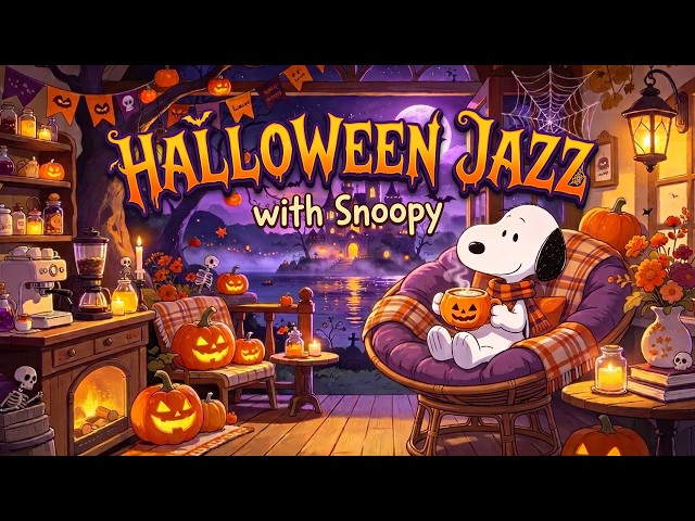 Halloween Jazz with Snoopy 🎃🍂 Smooth Jazz Chill for a Calm and Happy Mood