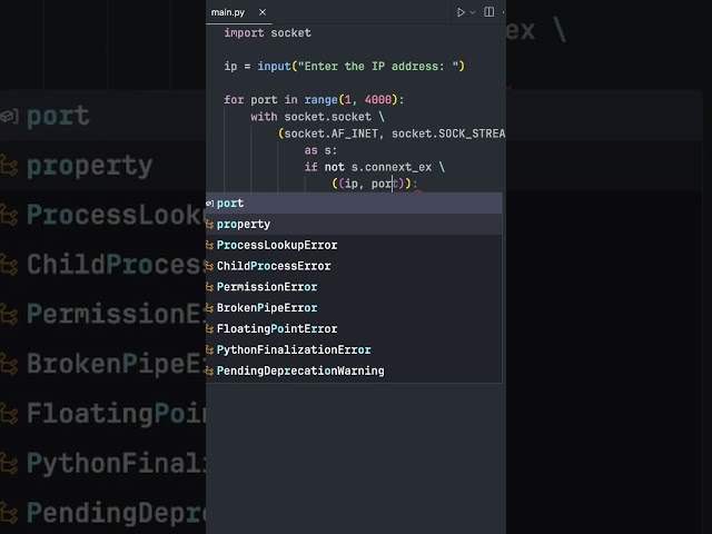 Simple Port Scanner in Python 🐍 | #shorts #python