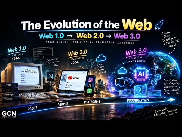 How the Web Evolved: Web 1.0 → Web 2.0 → Web 3.0 🌐 | Internet History