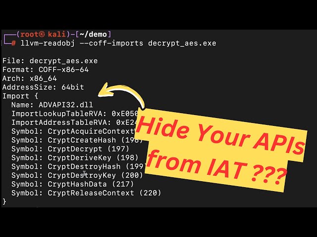 How to hide Win32 APIs from Import Address Table (IAT) Cyber Security