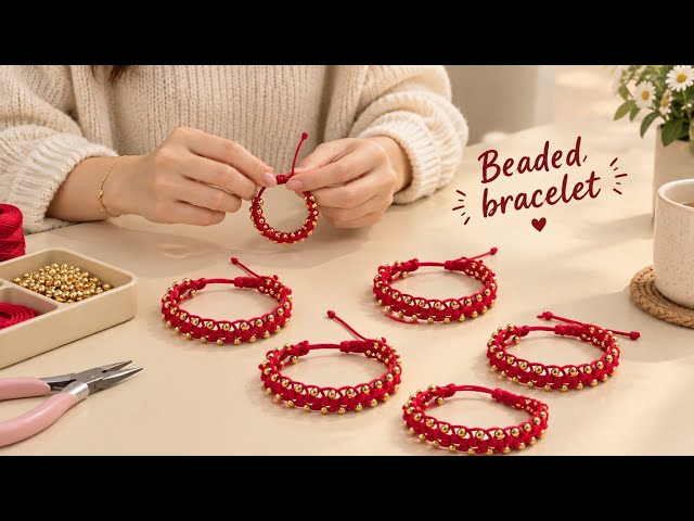 🔴 Making an easy beaded bracelet 🔥| macrame bracelet tutorial | Thread Art 