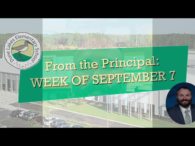 From the Principal: Week of September 7