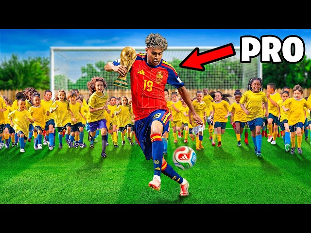 100 KIDS vs 1 PRO In A World Cup Football Match!
