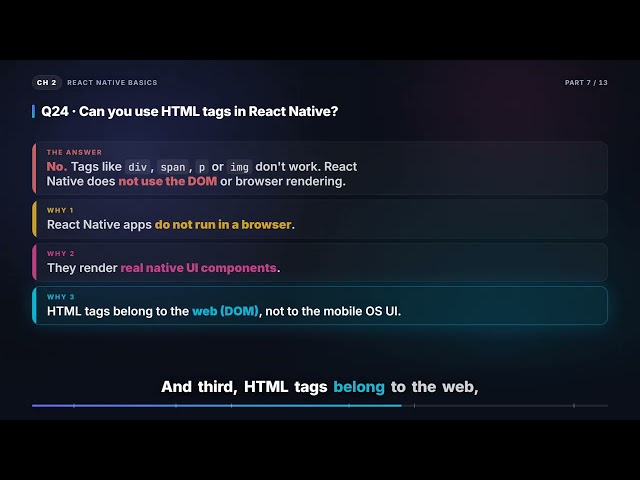 React vs React Native, DOM Equivalents & CSS Limits | React Native Interview (2.7)
