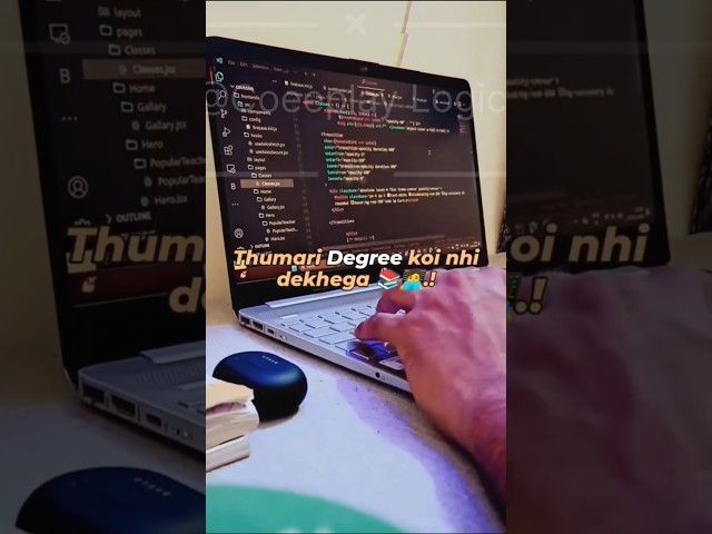 Degree nahi, Skills matter! 💻🔥#Coding#Programming#TechSkills#DeveloperLife#CodePlayLogic#viral#funny