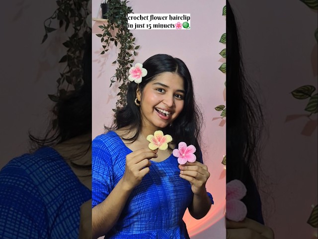 Easy Crochet Flower Hair Clip Tutorial 🌸 #crochet #diy #handmade #beautiful #crochettutorial