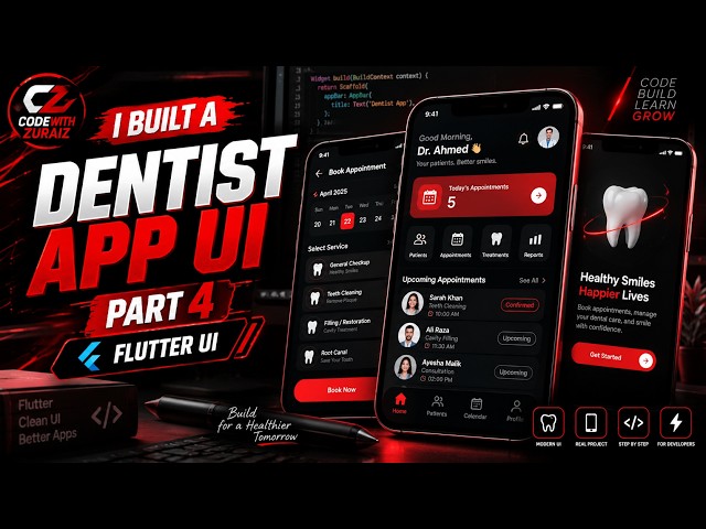 Building A Dentist App UI From Scratch PART 4 | Flutter UI