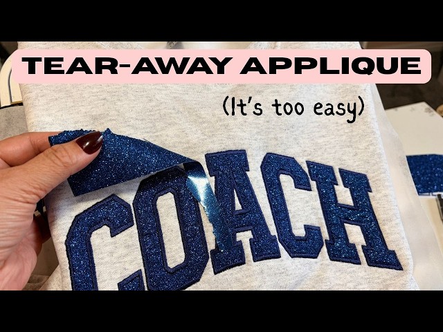 HOW TO MACHINE EMBROIDERY APPLIQUE TUTORIAL WITH GLITTER  VINYL~HTV Glitter Vinyl - fall sweatshirt