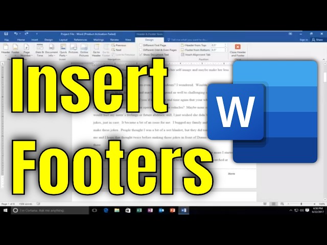 How to Insert Footers in Microsoft Word