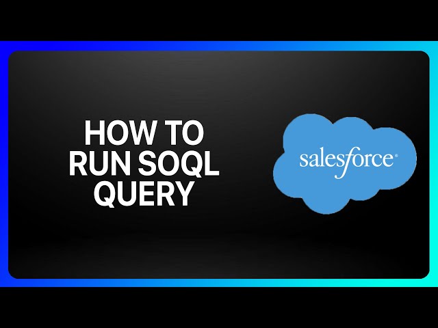 How To Run Soql Query In Salesforce Tutorial