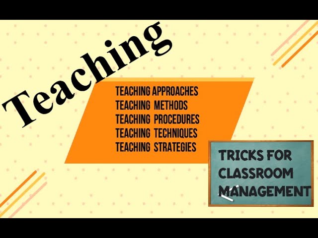 Teaching Approaches, Methods, Procedures, Techniques, and Strategies