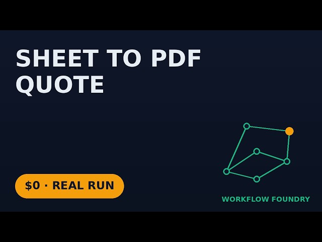 The 10-Minute Google Sheets → PDF Quote Generator That Clients Actually Say Yes To