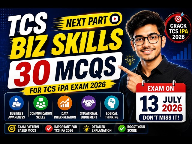 TCS Biz Skills 2026 | Top 30 MCQs with Answers | TCS iPA Exam Preparation