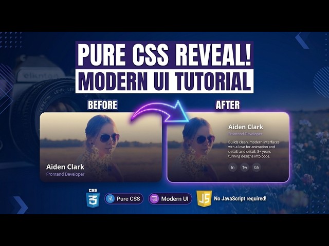 Profile Card Hover Reveal with Pure CSS  Modern UI Animation Tutorial