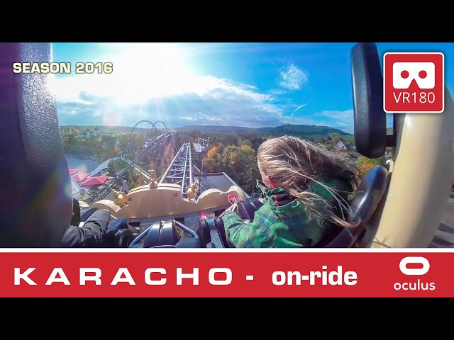 VR Roller Coaster - KARACHO Tripsdrill VR180 | on-ride POV - front view Oculus