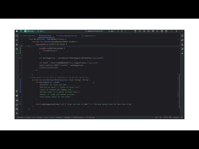 Meal Application Design